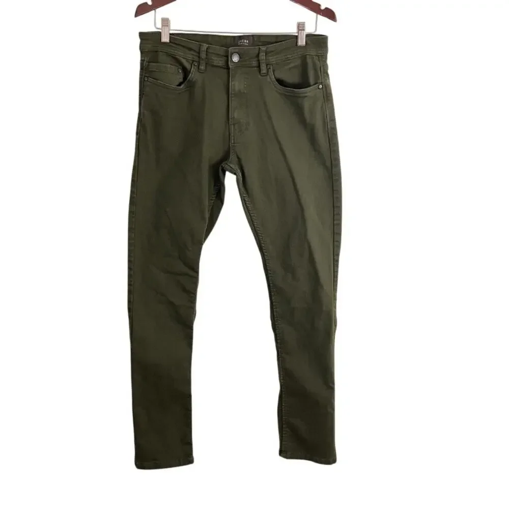 Jachs Men’s 5 Pocket Stretch Pants Green Men Size 32/ 34
